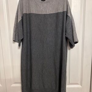 Talbots Dress Womens 1XP Gray Merino Wool Knit Sweater 3/4 sleeve